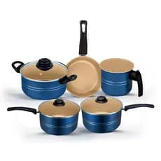 Jogo de Panelas 5 Peças Antiaderente, 5 Camadas, Tampas de Vidro, Cozinha Moderna, Várias Cores