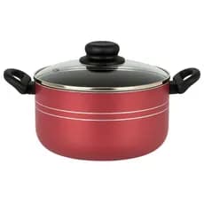 Caçarola Antiaderente com Tampa, cor cereja/preto, escolha o tamanho disponível