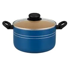 Caçarola Antiaderente com Tampa, cor azul/creme, escolha o tamanho disponível