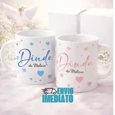Caneca Madrinha Padrinho Personalizada Com Nome - Kit 2 unidades