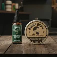 Kit Crescimento Cabelo e Barba: Blend Capillum 30ml + Cera Modeladora Barba Bruta 20g