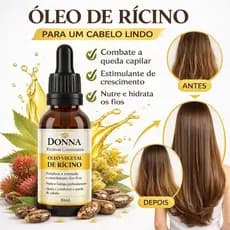 Óleo de Rícino Puro 30ml Donna – Crescimento Capilar, Barba, Sobrancelha e Cílios
