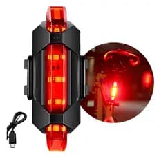 Lanterna Sinalizador de Bike Traseiro Luz 5 Led Recarregável Bicicleta