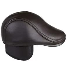Boina Italiana Lisa Gorro Bone Moda Estilo Lnverno Masculina Ltaliana Preta Lisa Couro ecologico