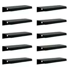 Kit 10 Puxadores de Móveis 10cm em Alumínio Preto Alukasa - Para Armários e Gavetas