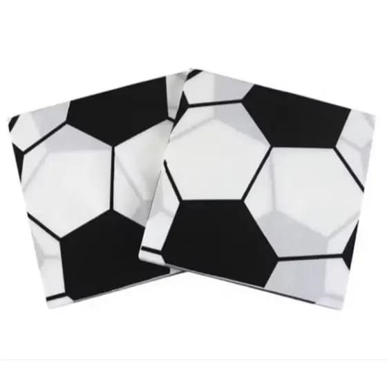Guardanapo De Papel Futebol Estampado Decoração Festa Folha Dupla Descartável 33x33cm, 20uni