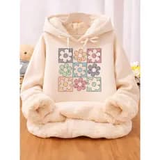 Moletom Feminino Grosso Forrado Inverno Casual Luxo Elegante Premium Macio Chic