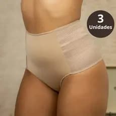 Kit Calcinhas Cinta Modeladora Compressão Cós Alto Redutora de Medidas