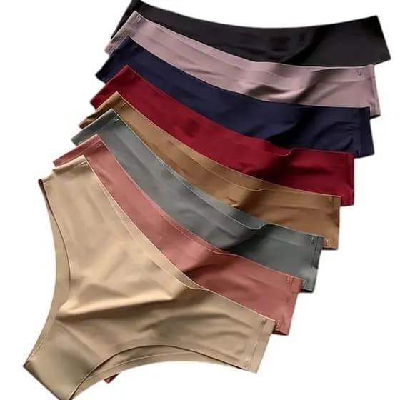Kit 5 Calcinhas Confortáveis Sem Costura Leve Tanga Preta + Nude + 3 Cores Sortidas