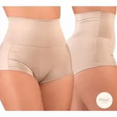Short Modelador Cós Duplo em Suplex Resistente Alta Qualidade Cós Médio Cinta Compressão