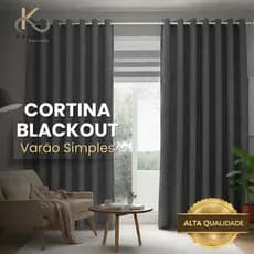 Cortina Blackout de Tecido Grosso 6 metros para Varão Corta Luz Janela, Sala, Quarto Escritório