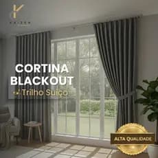 Cortina Blackout Grande 3 Metros Modelo para Trilho Suíço Para Quarto Sala Escritório Corta Luz
