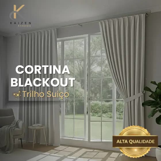 Cortina Blackout Premium 5 Metros Modelo para Trilho Suíço - Corta Luz