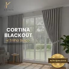 Cortina Blackout Tecido 6 Metros para Trilho Suíço Para Quarto Sala Escritório Corta Luz