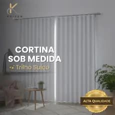 Cortinas Blackout Modelo para Trilho Suiço - Sob medida Pé direito Alto (LARGURAS DE 5,5m ATÉ 8m - indique no chat)