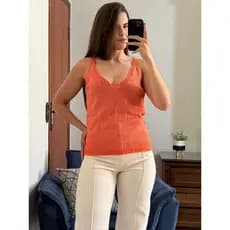 Blusa Regata Lurex Metalizado Tricot