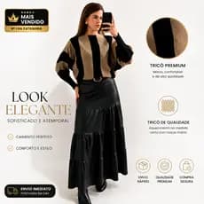 Blusa Listrada de Frio Ponto Fang Tricô Manga Longa Tricot Meia estação Inverno malha leve