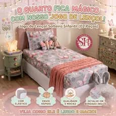 Kit Jogo Lençol Cama Infantil Solteiro Elástico 2 Peças Criança Personagens