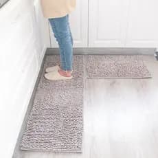 TAPETE passadeira 40X120cm 100% POLIESTER SUPER MACIO TIPO MACARRAO COM TOQUE DE ALGUDAO ,COM COR NEUTRO E ANTEDERRAPA