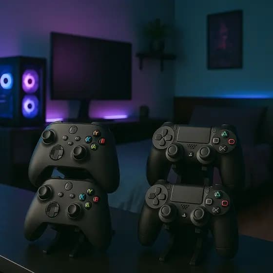 02 Suporte Porta Controle Videogame PlayStation Ps5 Ps4 Xbox Series X/S One 360 Nintendo