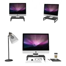 Suporte Notebook Base Premium Home Office Madeira Mdf Preto 31x20x8cm