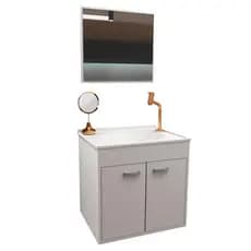 Gabinete Para Banheiro Com Cuba E Espelho Udine Branco 40 cm