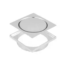 Ralo Click Inteligente Em Inox 10x10 Cm + Porta Grelha ABS Cromado