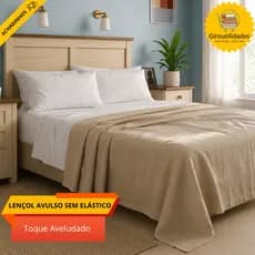 Lençol Avulso Sem Elástico 400 Fios Para Cama de Solteiro Casal ou Queen Percal Aveludado Liso 11 Cores Lindas
