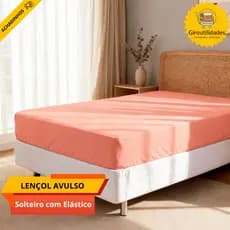 Lençol Solteiro Promoção Avulso Com Elástico Algodão Percal 200 Fios Varias Cores 100% Algodão
