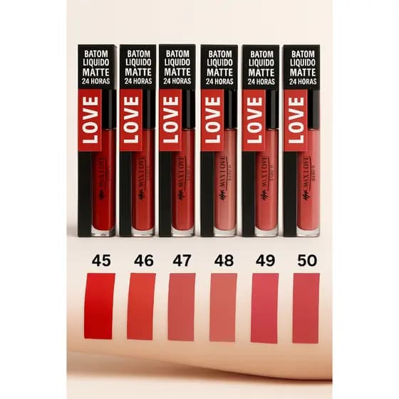 Batom Liquido Matte Max Love Líquido Longa Duração 24 horas
