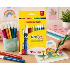 Caneta Hidrográfica Compactor Neo-pen Gigante 12 Cores