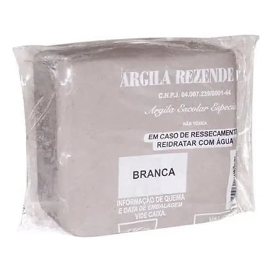 Argila Branca Para Modelagem Com 1kg Cor Branco Escolar
