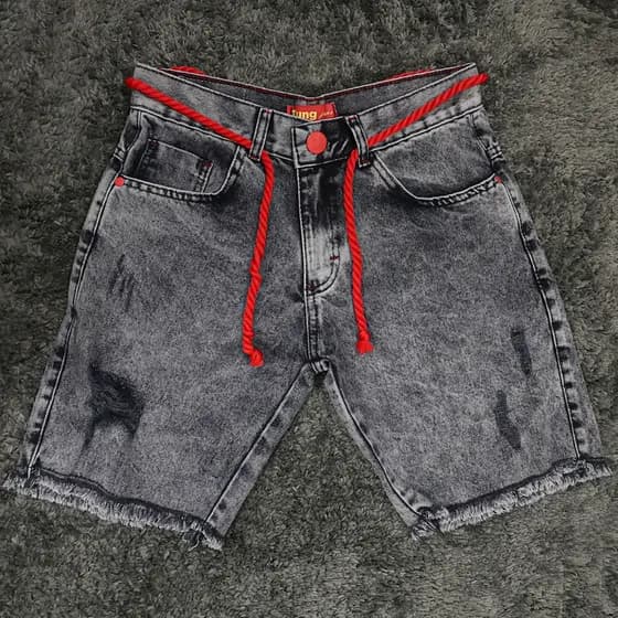 Tung Jeans Cinza Bermudas Masculinas Shorts Jeans Rasgados Masculinos Shorts Jeans Com Cordão