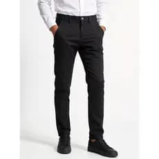 Calças Sarja Masculinas Fibras Elásticas Slim Casual Bolso Embutido Skinn