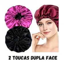 Kit 2 Toucas de Cetim dupla face com regulador