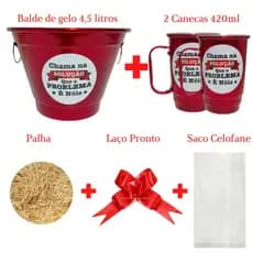 Kit Baldinho de Alumínio Cesta Surpresa para Montar Kit Embalagem de Presente