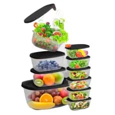 Kit Cozinha Econômico 10 Potes Vasilhas com Tampa Tapuer Vasilha Depósito de Alimentos BPA FREE