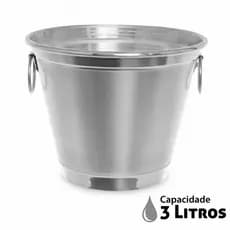 Balde Para Gelo Pequeno 3 litros Baldinho de Alumínio