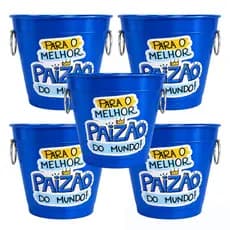 Kit 5 Baldinhos de Gelo Em Alumínio Personalizado Dia dos pais Presente Pai Copa do Mundo Brasil