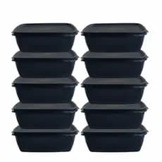 Kit Pote Plástico 1 litro Para Cozinha 10 peças Marmita Tapoer Depósitos para Alimentos