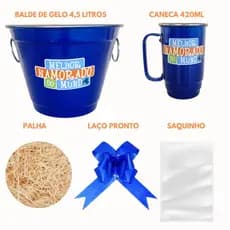 Presente para Namorado Kit Surpresa Namorada Com Balde de Alumínio e Caneca Super Dia dos Namorados