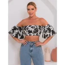 Blusa cropped moda verao babadinho