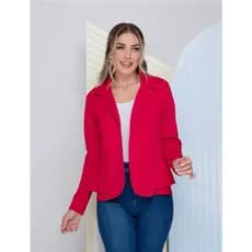 Blazer Femininas Curto Blazer Feminino  Acinturado Neoprene Lida