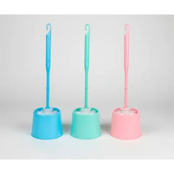Kit Com 5 Escovas Lava Sanitário Com Suporte Plástico Banheiro Lavabo Decoração Colorida