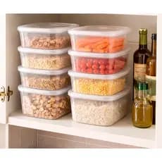 Kit 10 Ou 15 Potes 700ml Organizador De Cozinha Armário Freezer E Porta Mantimentos