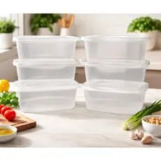 Kit De Potes Médio 1,5l C/ Tampa Incolor Kit Multiuso Casa Organizador De Alimentos