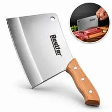 Cutelo Profissional 8" Tipo Artesanal Aço Manganes 30cm com Cabo Madeira Full Tang Bestfer