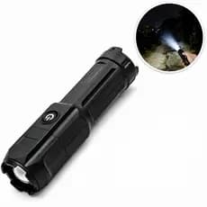Lanterna Tática Potente Recarregável USB Led Luz Forte Com Zoom Direcional Resistente A Água