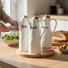 KIT GALHETEIRO DE PORCELANA BRANCA GRANFINE 4 PEÇAS 250ML