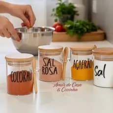 ESCOLHA SEUS TEMPEROS POTE JADE COM COLHER DE BAMBU 200ML